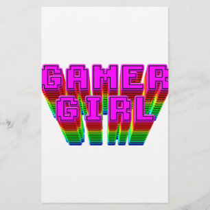 Gamer Girl Text Stationery