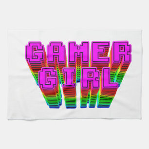 Gamer Girl Text Tea Towel