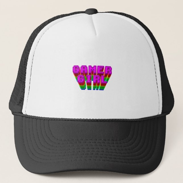 Gamer Girl Text Trucker Hat (Front)
