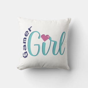 Gamer Girl Throw Pillow - Perfect Gaming Gift