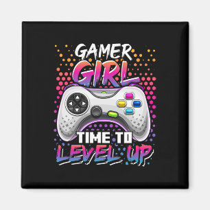 Gamer Girl Time To Level Up Video Game Birthday Gi Magnet