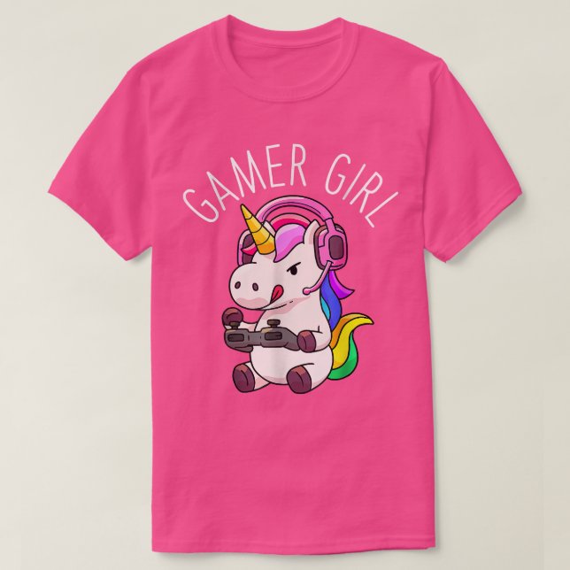 Gamer Girl Unicorn Gaming Cute Video Game Gift Wom T-Shirt (Design Front)