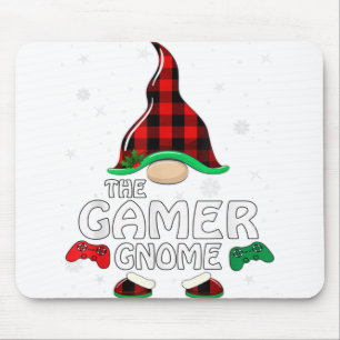 Gamer Gnome Buffalo Plaid Matching Family Christma Mouse Mat