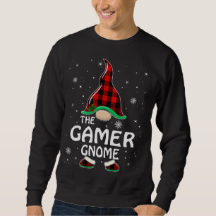 Gamer Gnome Buffalo Plaid Matching Family Christma Sweatshirt