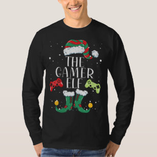 Gamer Gnome Buffalo Plaid Matching Family Christma T-Shirt