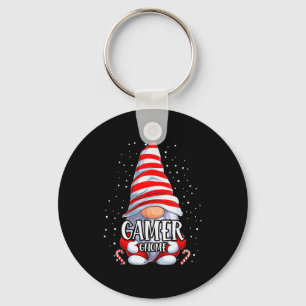 Gamer Gnome Christmas Pajamas Matching Family Grou Key Ring