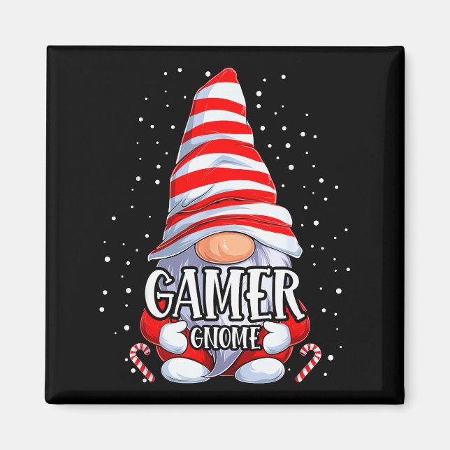 Gamer Gnome Christmas Pajamas Matching Family Grou Magnet (Front)