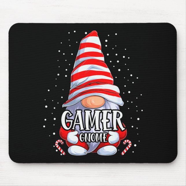Gamer Gnome Christmas Pajamas Matching Family Grou Mouse Mat (Front)