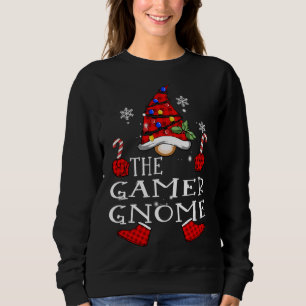 Gamer Gnome Red Plaid Matching Family Christmas Pa Sweatshirt