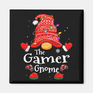 Gamer Gnome - Xmas Video Gamers Christmas Gnomes Magnet