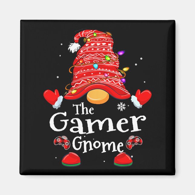 Gamer Gnome - Xmas Video Gamers Christmas Gnomes  Magnet (Front)