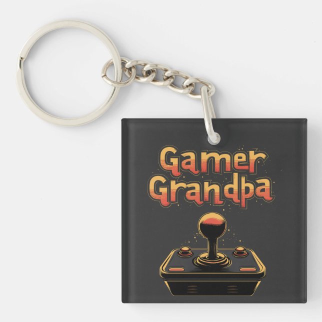 Gamer Grandpa Key Ring (Front)