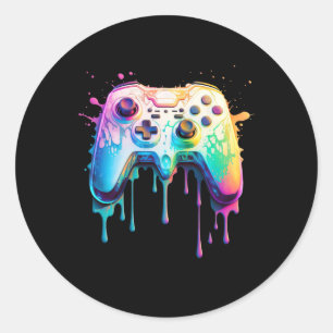Gamer Graphic Video Game - Colorful Video Game Lov Classic Round Sticker