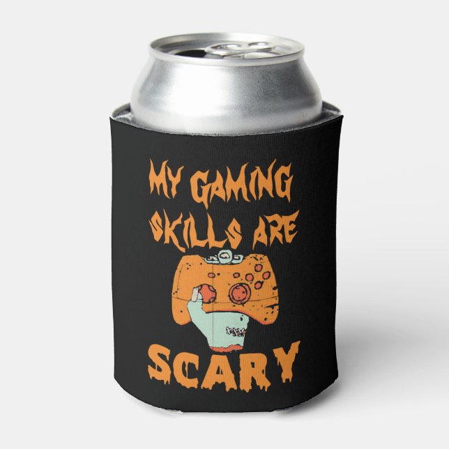 Gamer Halloween Gaming Skills are Scary funny Can Cooler (Can Front)