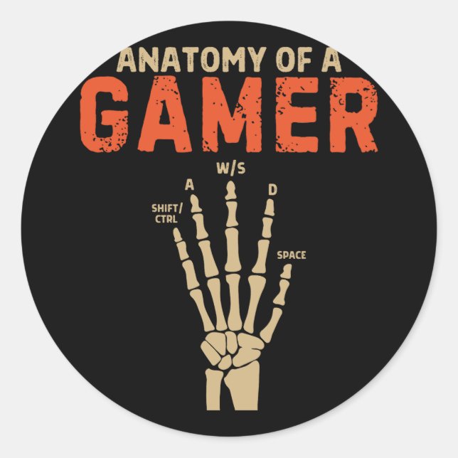 Gamer Hand Skeleton Halloween Sticker (Front)