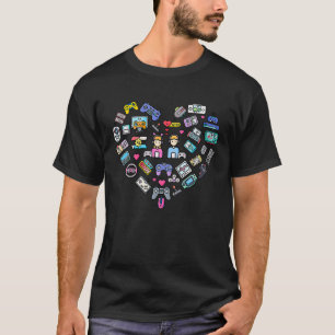 Gamer Heart Game Controller Shape Valentines Day B T-Shirt