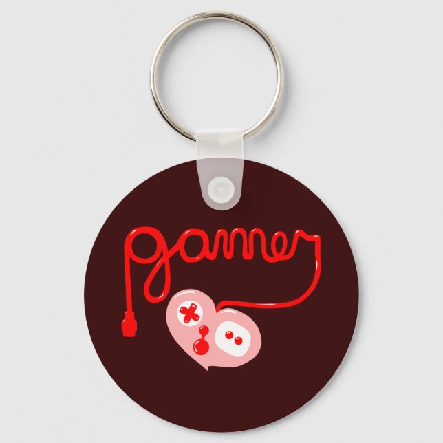 Gamer Heart Key Ring (Front)