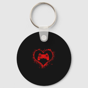 Gamer Heart Valentines Day Video Games Boys Kids T Key Ring