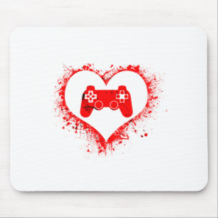 Gamer Heart Valentines Day Video Games Boys Kids T Mouse Mat