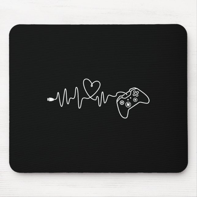 Gamer Heartbeat - Console Gaming Game Lover Pc Vid Mouse Mat (Front)