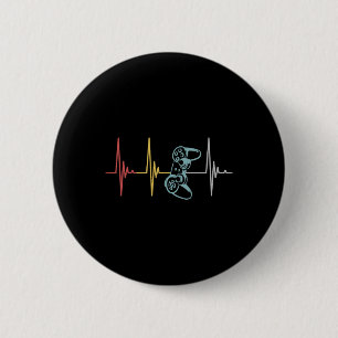 Gamer Heartbeat Controller For Nerd Multiplayer Ga 6 Cm Round Badge