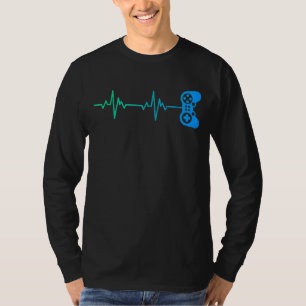 Gamer Heartbeat Cool Video Game Controller T-Shirt