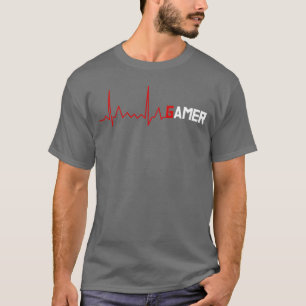 Gamer Heartbeat ECK Pulse Gaming Geek funny T-Shirt