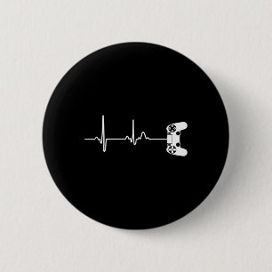 Gamer Heartbeat For Video Game Players 6 Cm Round Badge