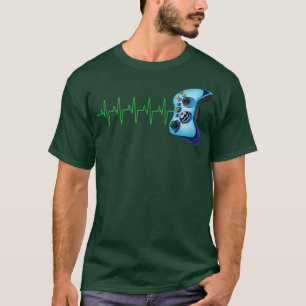 Gamer Heartbeat Funny Video Game Gift Boys Men Ga T-Shirt