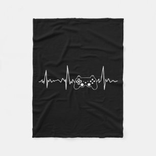 Gamer Heartbeat Funny Video Game Gift Boys Men Gam Fleece Blanket
