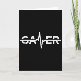 Gamer Heartbeat Funny Video Gaming Men Boys Kids T Card
