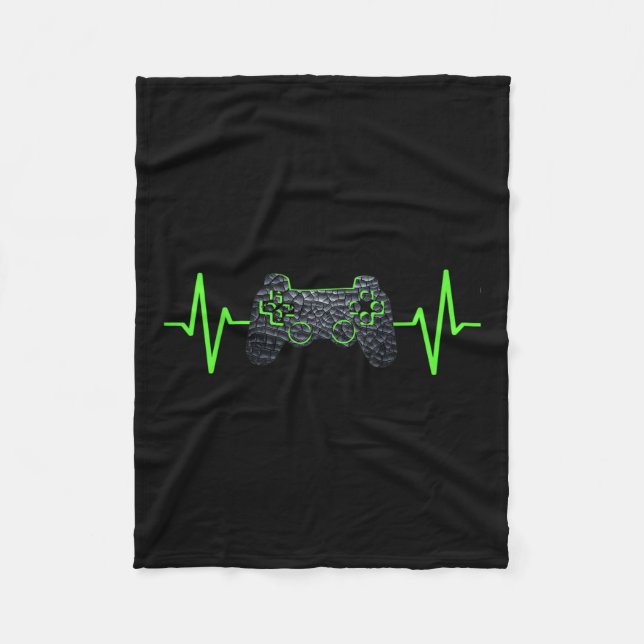 Gamer Heartbeat Gaming Video Games Boys Girls Teen Fleece Blanket (Front)