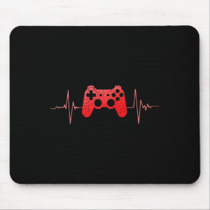 Gamer Heartbeat Pulse Video Game Controller Gaming Mouse Mat