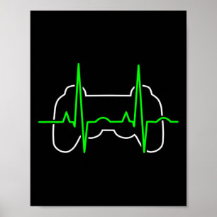 Gamer Heartbeat Pulse Video Game Lover Funny Cool  Poster