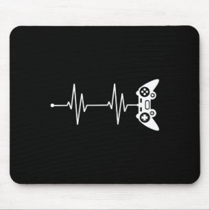 Gamer Heartbeat Shirt Gift For Video Game Lover Vi Mouse Mat