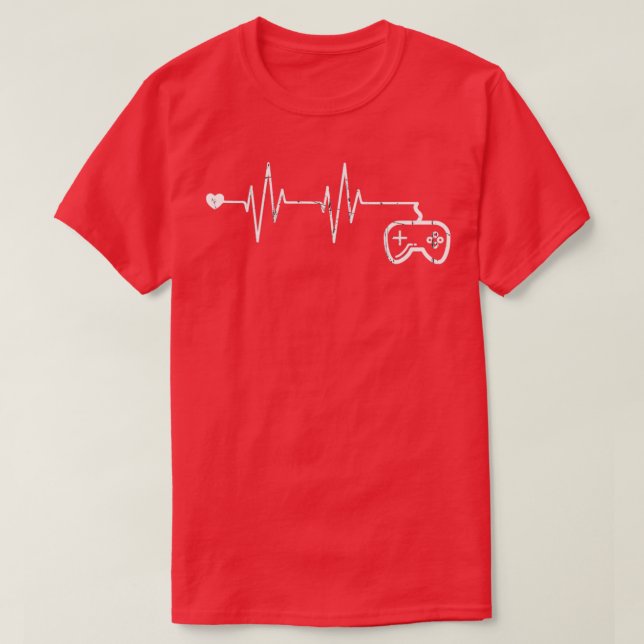Gamer Heartbeat TShirt Video Game Lover Gift1 (Design Front)