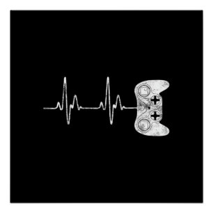 Gamer Heartbeat Video Game Lover Poster
