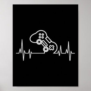 Gamer Heartbeat Video Games Boys Teens Boys Kids  Poster