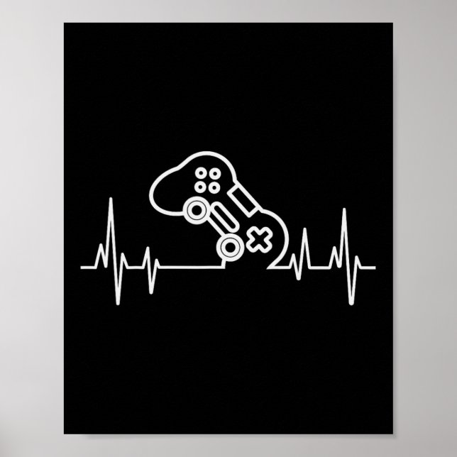 Gamer Heartbeat Video Games Boys Teens Boys Kids  Poster (Front)