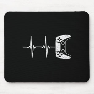 Gamer Heartbeat Video Games Gaming Boys Teens Men Mouse Mat