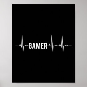 Gamer Heartbeat Video Games Lover Poster