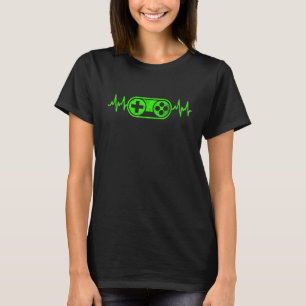 Gamer Heartbeat Video Games Teens Gaming Boys Girl T-Shirt