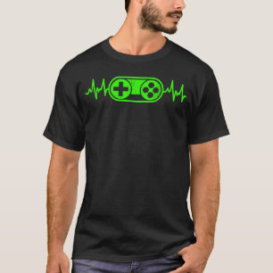 Gamer Heartbeat Video Games Teens Gaming Boys Girl T-Shirt