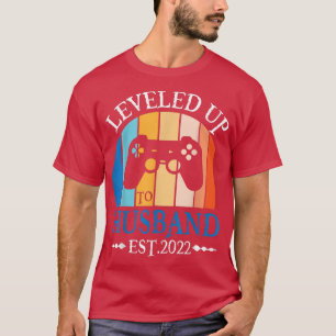 Gamer Husband & Wife Wedding Levelled Up To Husban T-Shirt
