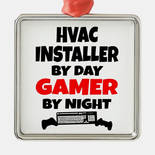 Gamer HVAC Installer Metal Tree Decoration (Front)