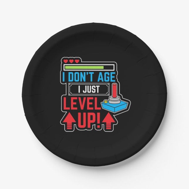 Gamer I Just Level Up Paper Plate (Front)