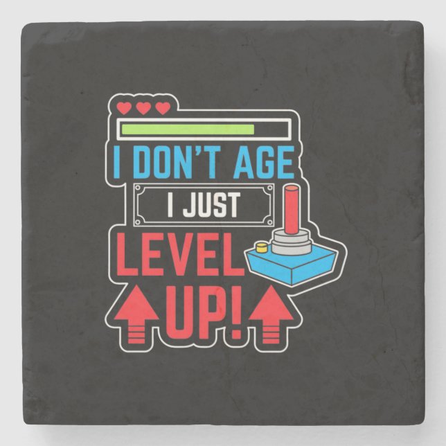 Gamer I Just Level Up Stone Coaster (Front)