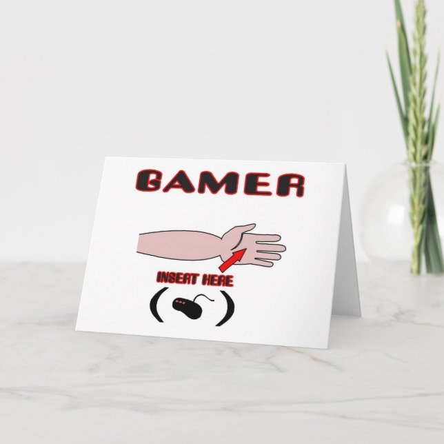 Gamer Insert Controller Here Holiday Card (Front)