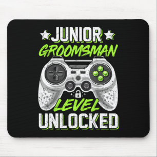 Gamer Junior Groomsman Level Unlocked Video Gaming Mouse Mat