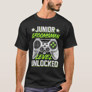 Gamer Junior Groomsman Level Unlocked Video Gaming T-Shirt